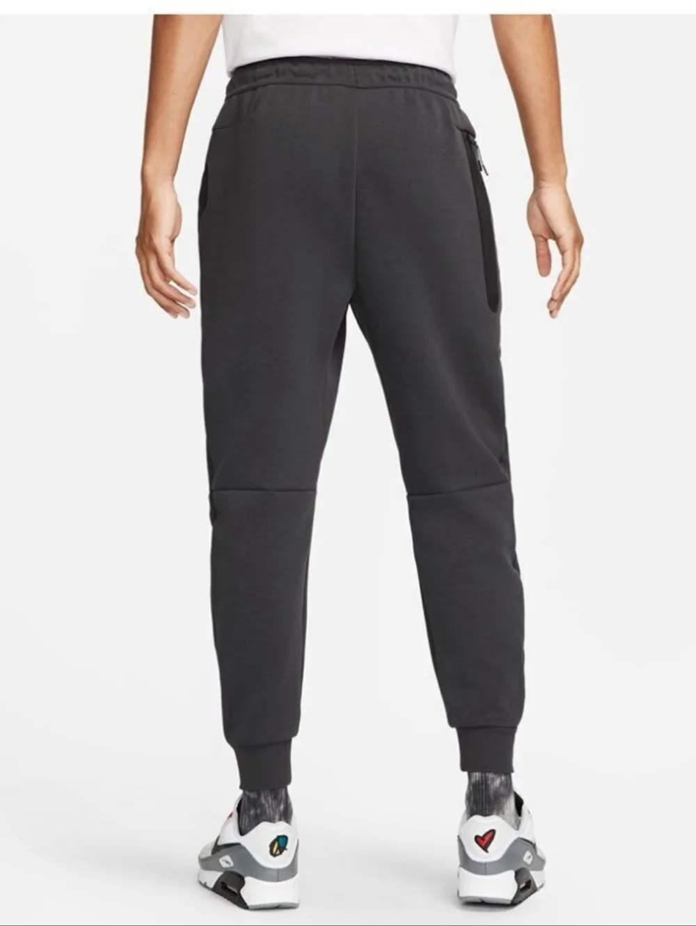 NIKE Tech Fleece Brushed Suede Jogger Pants Tapered DV0538-074 Gray/Black Sz XL
